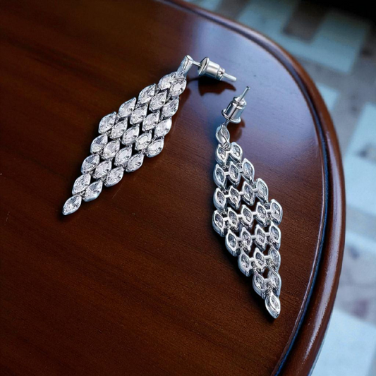 Marquise-Cut Crystal Drop Earrings