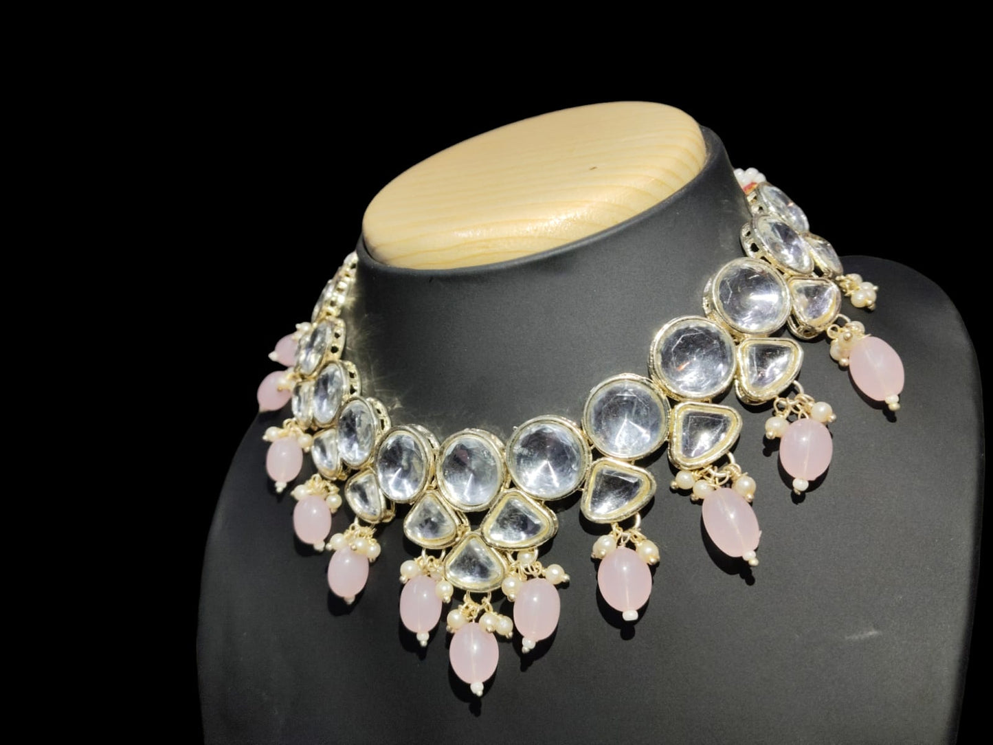Alloy Gold-plated Pink Jewel Set