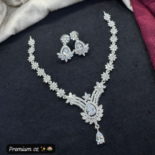 Gorgeous Party Wear American Diamond Necklace & Earrings Set