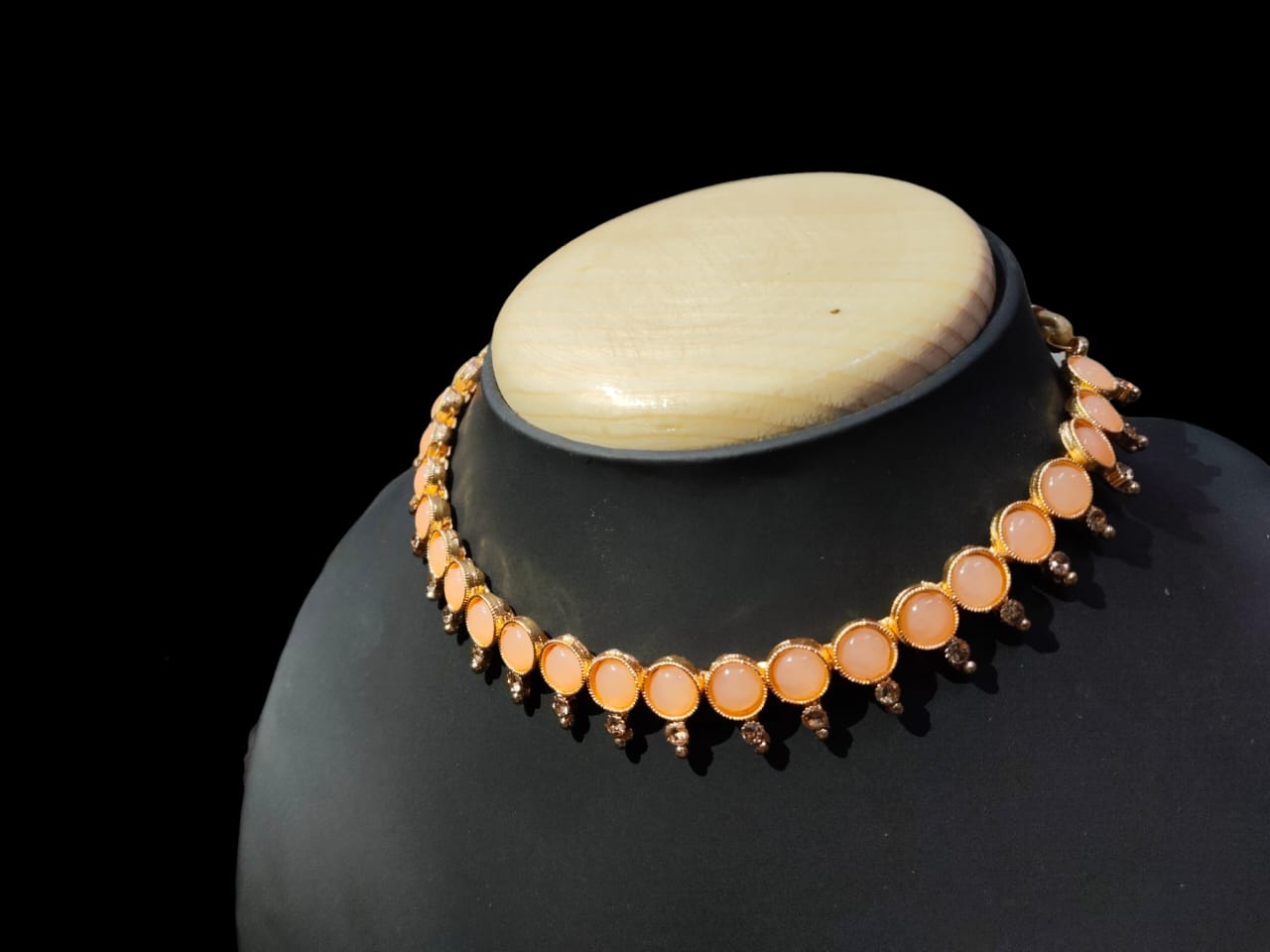 Peach Colour Copper Plated Necklace Set