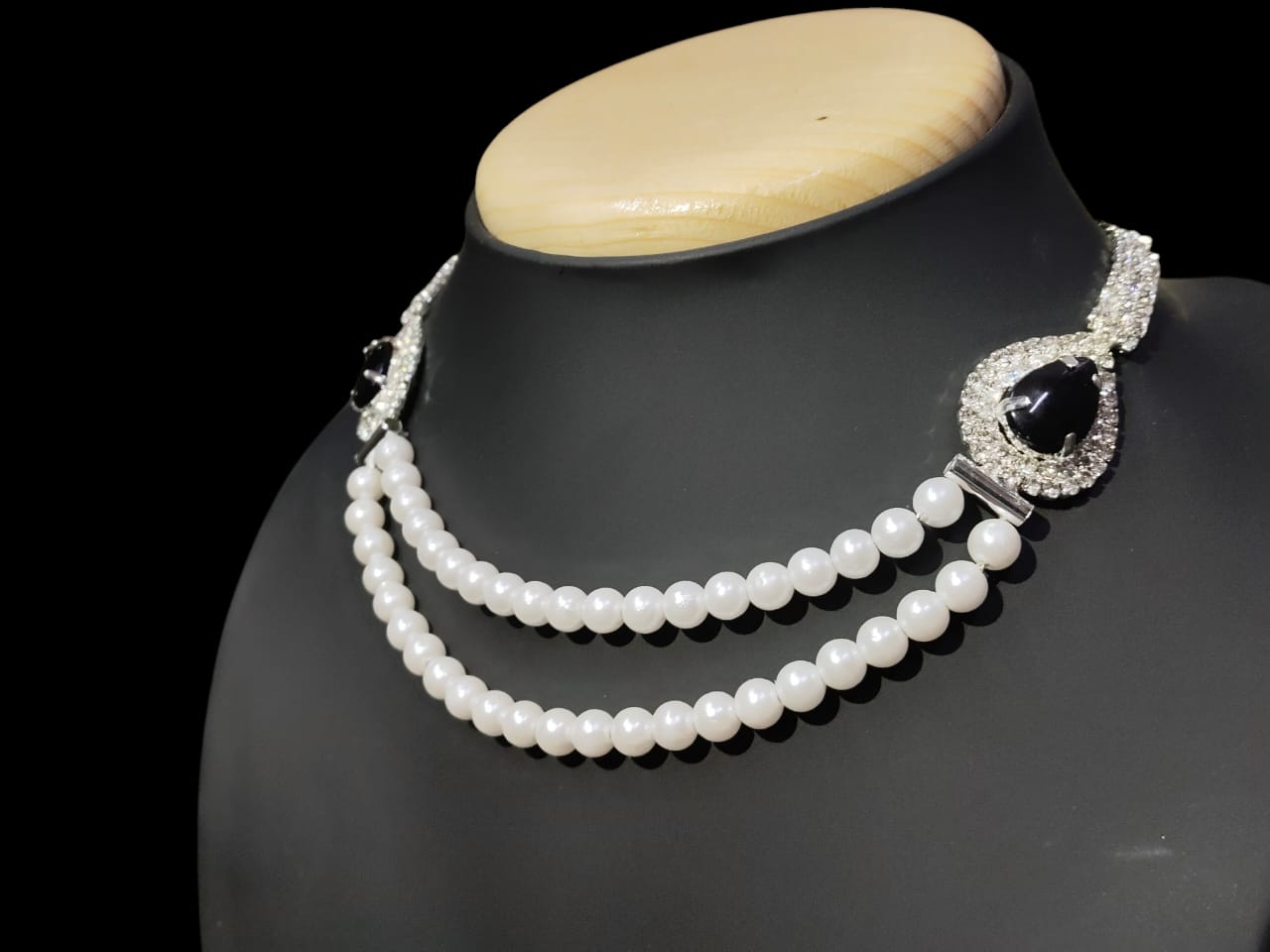 Pearl Beads Necklace Set(Black)