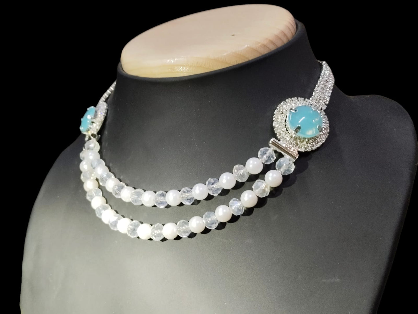 Pearl Beads Necklace(Blue)
