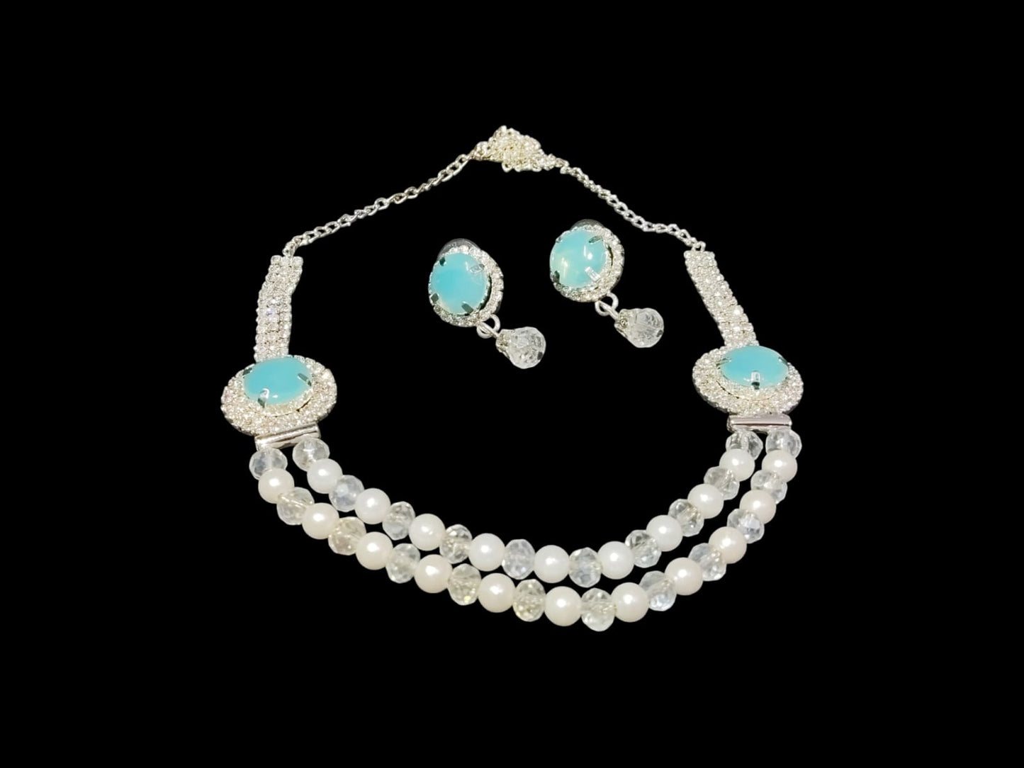 Pearl Beads Necklace(Blue)