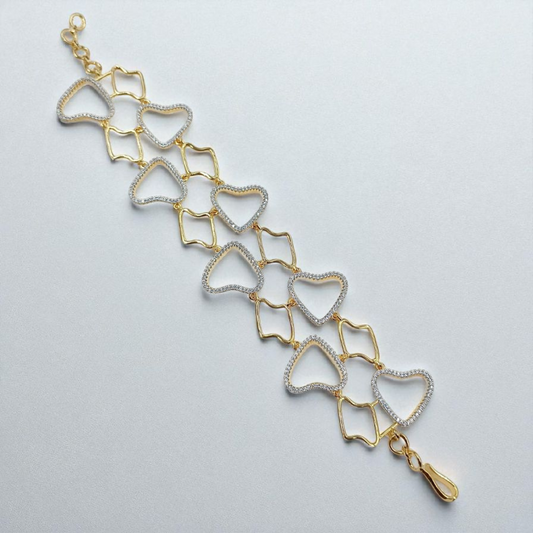 Trendy Heart Link AD Bracelet