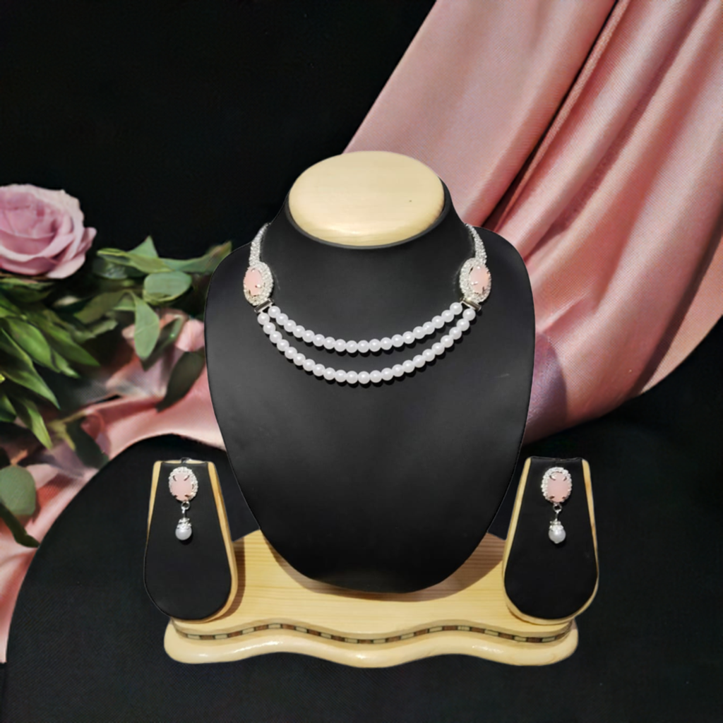 Pearl Beads Necklace(Pink)