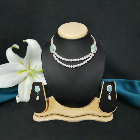 Pearl Beads Necklace(Blue)