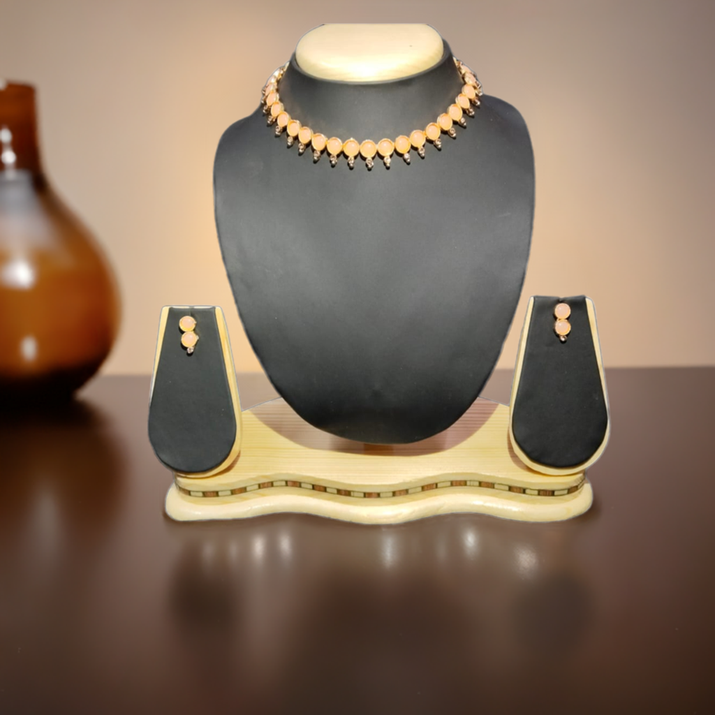 Peach Colour Copper Plated Necklace Set